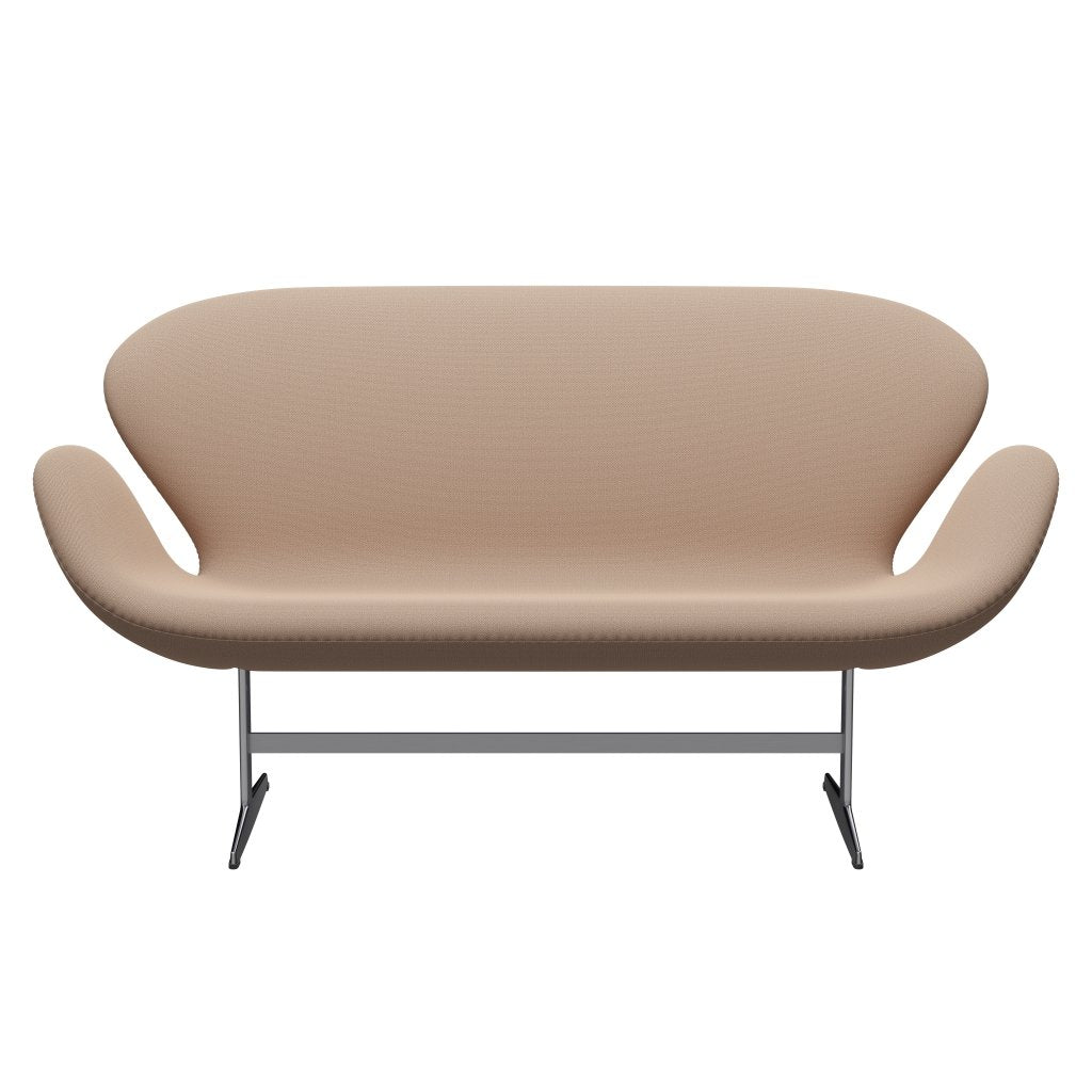 Fritz Hansen Swan Sofa 2 Seater, satén kartáčovaný hliník/zachycující růžový písek