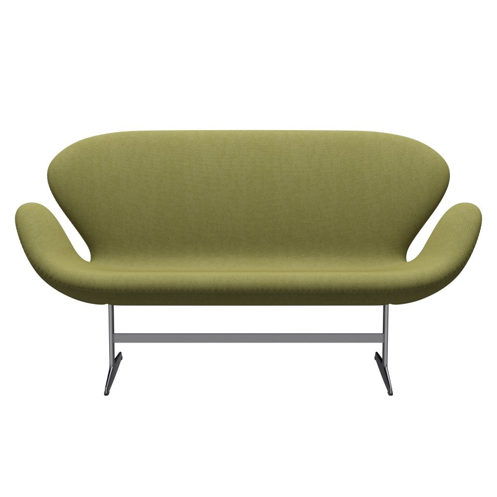 Fritz Hansen Swan Sofa 2 Seater, satén kartáčovaný hliník/zachycení wamrgrün