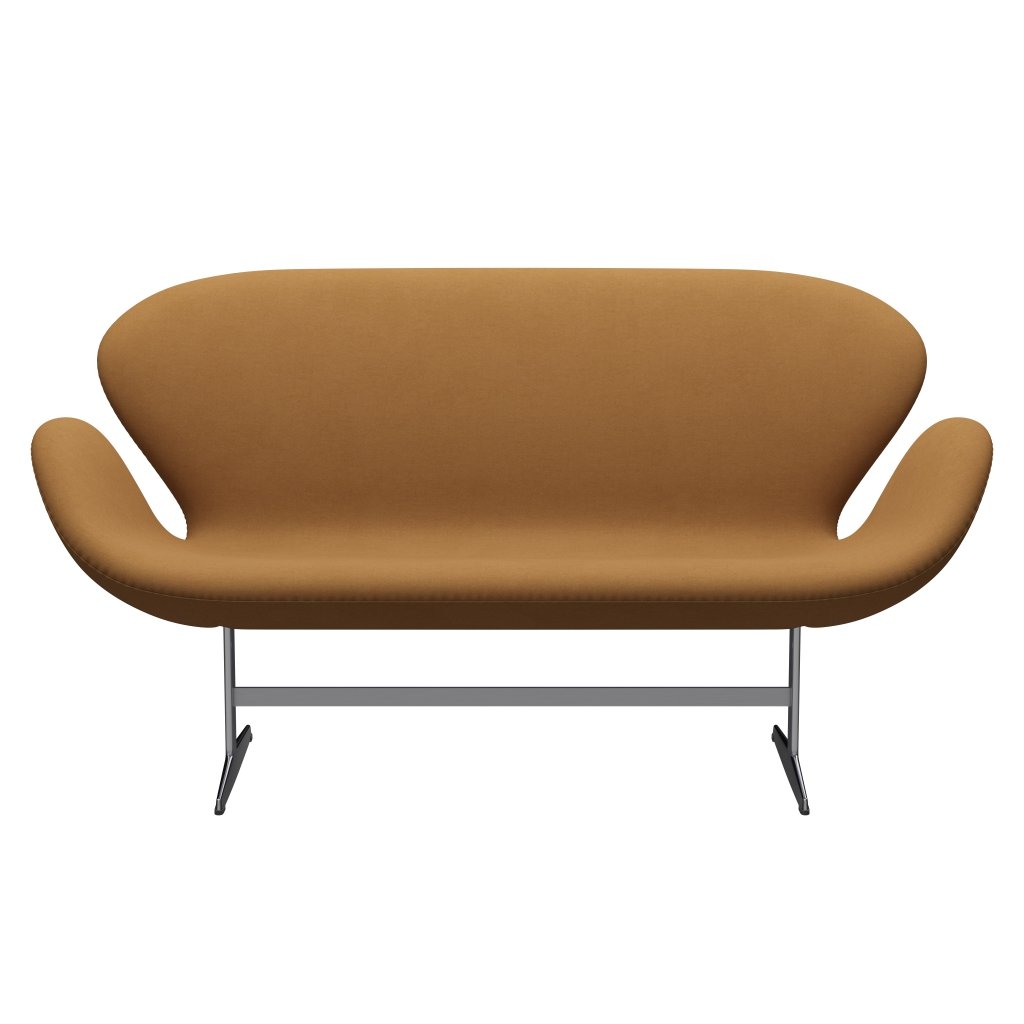 Fritz Hansen Swan Sofa 2 Seater, Satin Brushed Aluminium/Comfort Beige (09084)