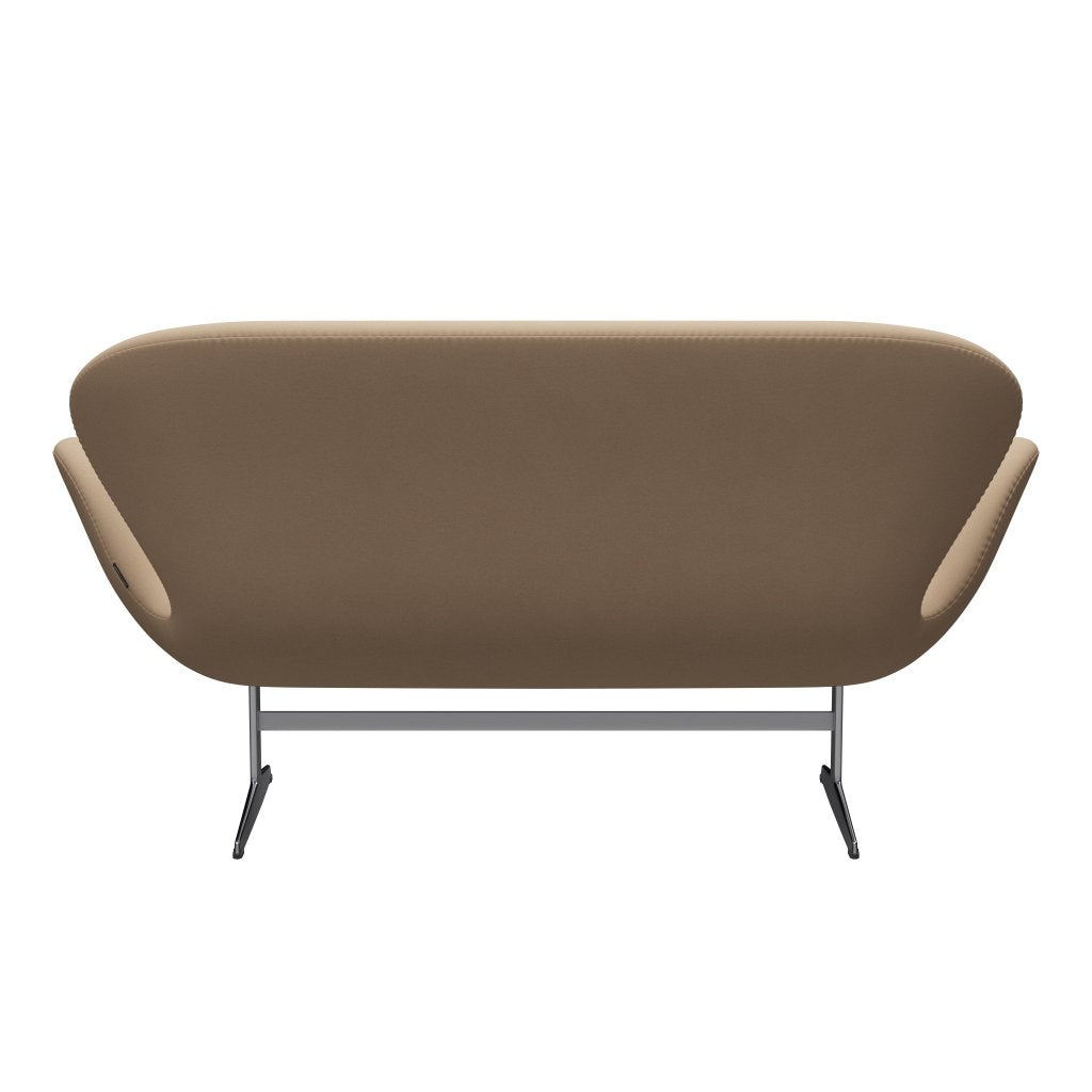 Fritz Hansen Swan Sofa 2 Seater, Satin Brushed Aluminium/Comfort Beige (61003)