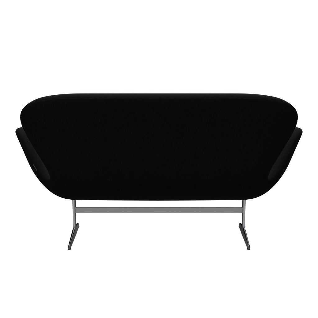 Fritz Hansen Swan Sofa 2 Seater, saténový kartáčovaný hliník/pohodlí černá (60009)