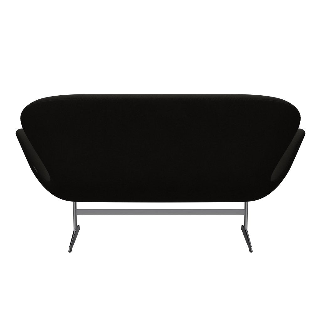 Fritz Hansen Swan Sofa 2 Seater, satén kartáčovaný hliník/pohodlí černá (61013)