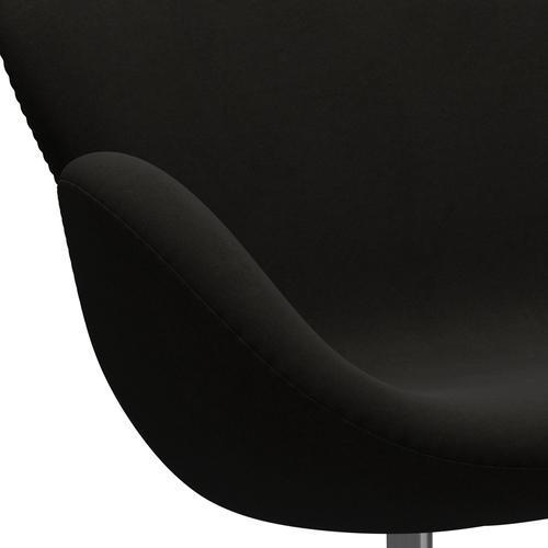 Fritz Hansen Swan Sofa 2 Seater, Satin Brushed Aluminium/Comfort Black (61013)