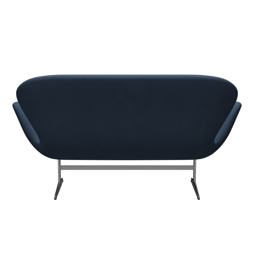 Fritz Hansen Swan Sofa 2 Seater, satén kartáčovaný hliník/pohodlí tmavě šedá (09074)