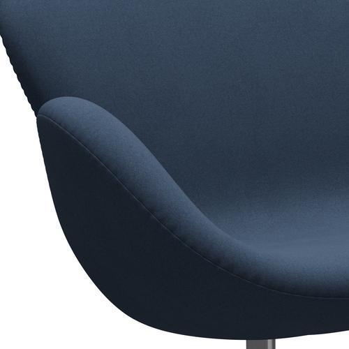 Fritz Hansen Swan Sofa 2 Seater, satén kartáčovaný hliník/pohodlí tmavě šedá (09074)