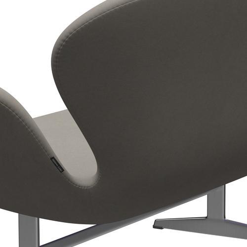 Fritz Hansen Swan Sofa 2 Seater, satén kartáčovaný hliník/pohodlí šedá (60003)