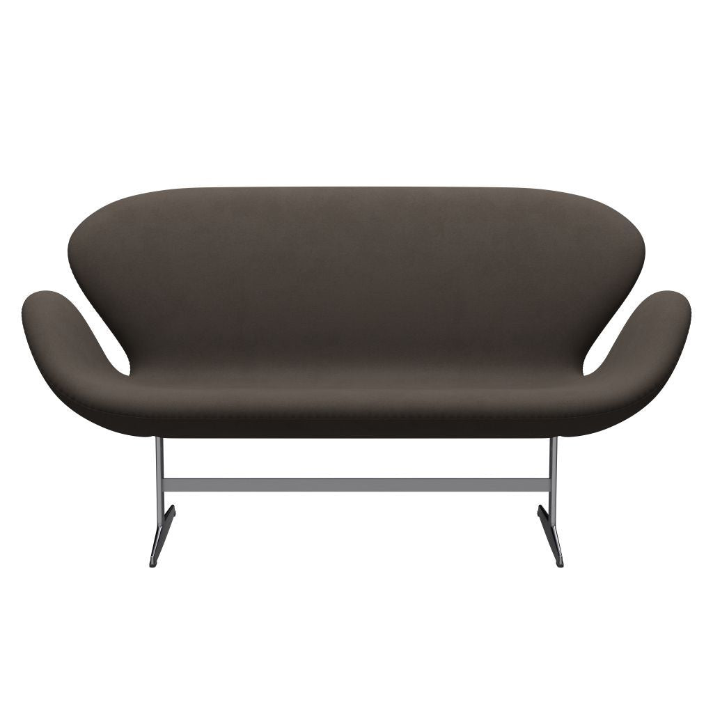 Fritz Hansen Swan Sofa 2 Seater, Satin Brushed Aluminium/Comfort Grey (61014)