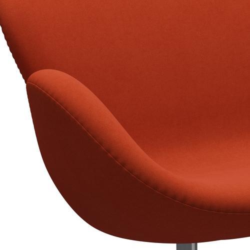 Fritz Hansen Swan Sofa 2 Seater, satén kartáčovaný hliník/komfort Rust Red (09055)