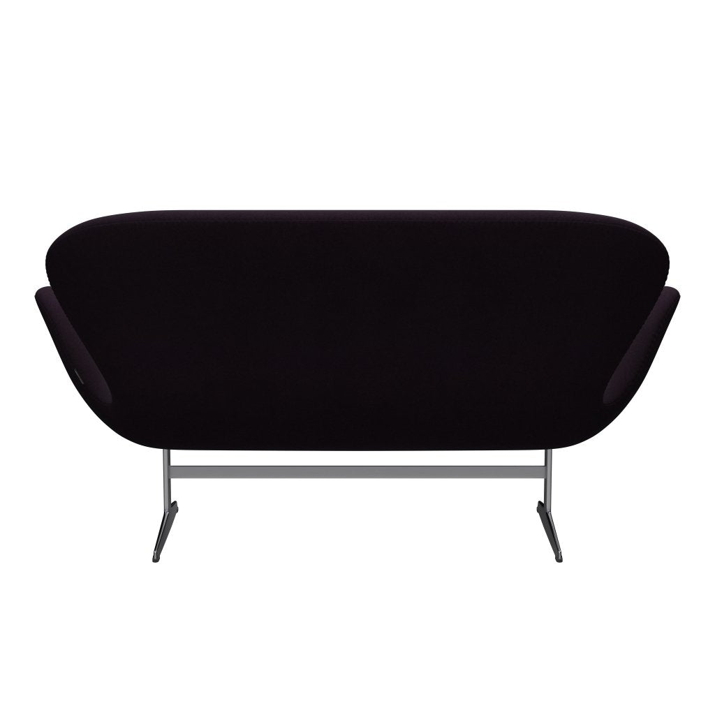 Fritz Hansen Swan Sofa 2 Seater, saténový kartáčovaný hliník/divina Aubergin (376)