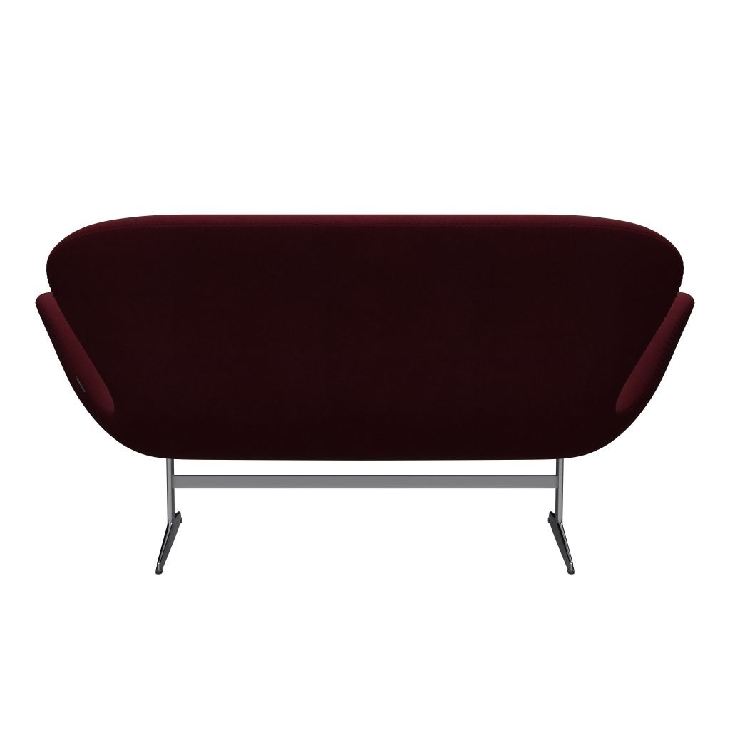 Fritz Hansen Swan Sofa 2 Seater, saténový kartáčovaný hliník/divina Aubergin (671)