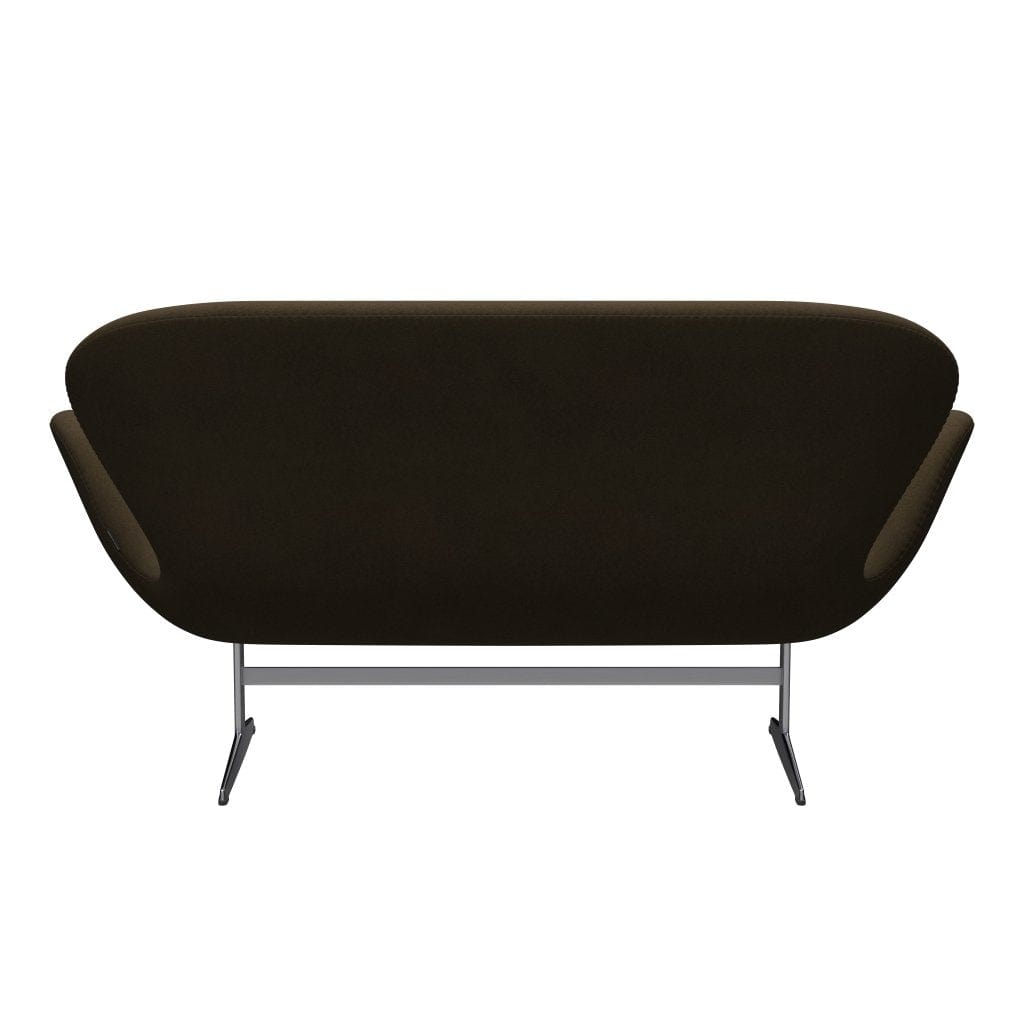 Fritz Hansen Swan Sofa 2 Seater, satén kartáčovaný hliník/Divina Brown (984)