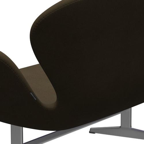 Fritz Hansen Swan Sofa 2 Seater, satén kartáčovaný hliník/Divina Brown (984)