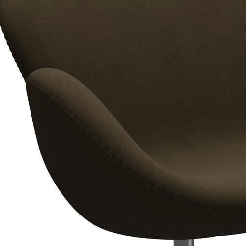 Fritz Hansen Swan Sofa 2 Seater, satén kartáčovaný hliník/Divina Brown (984)