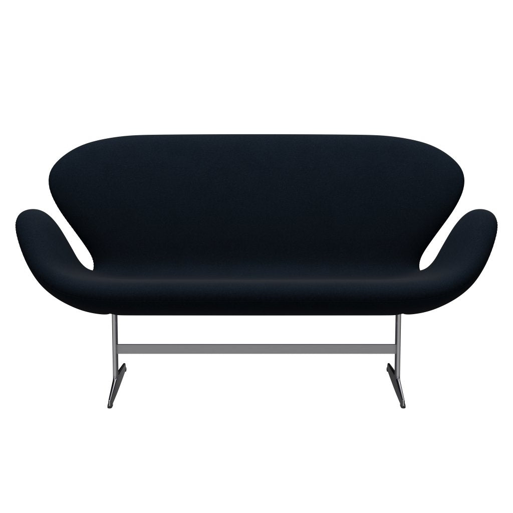 Fritz Hansen Swan Sofa 2 Seater, satén kartáčovaný hliník/divina tmavě modrá