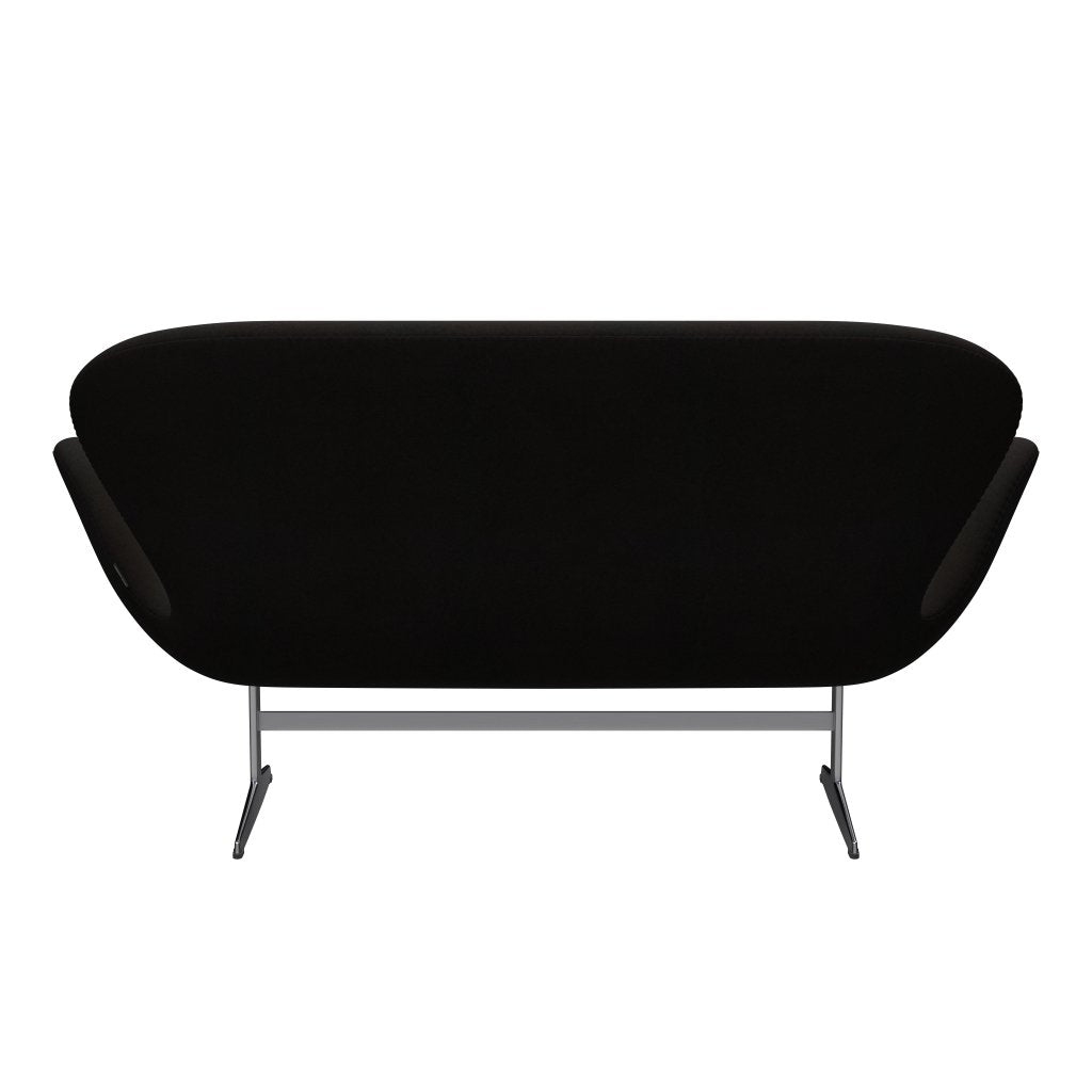 Fritz Hansen Swan Sofa 2 Seater, satén kartáčovaný hliník/divina tmavě hnědá (384)