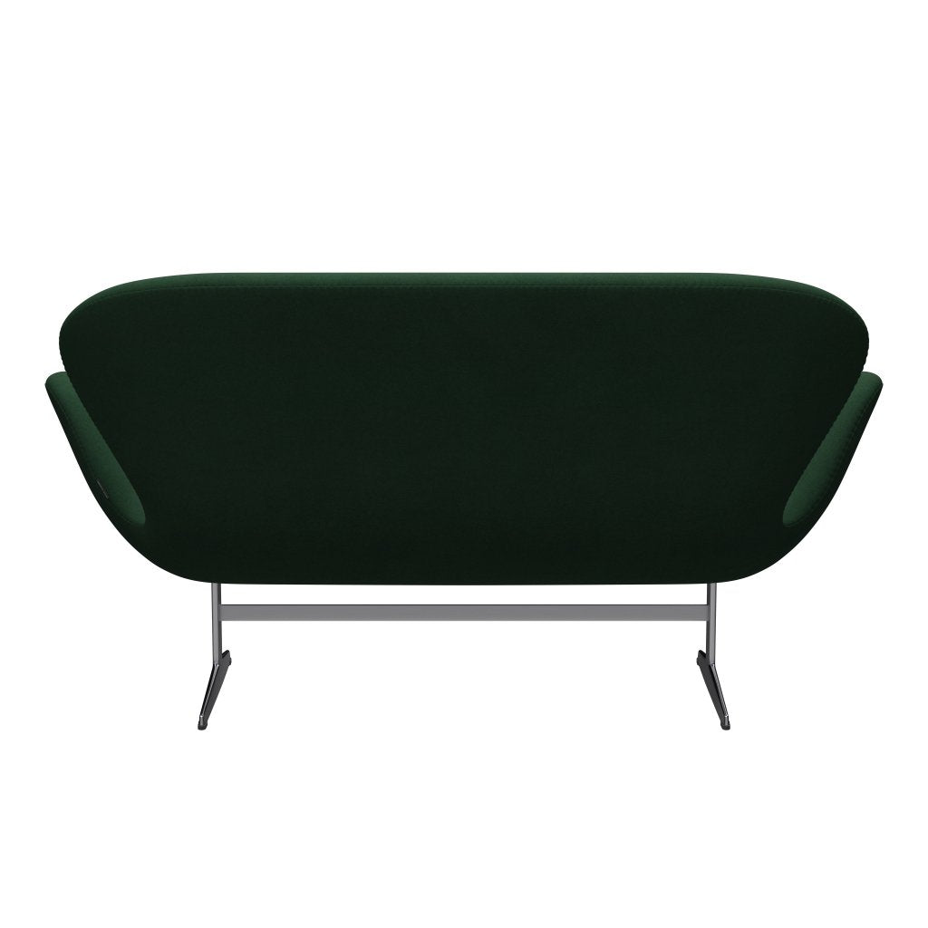 Fritz Hansen Swan Sofa 2 Seater, satén kartáčovaný hliník/Divina Dark Green (876)