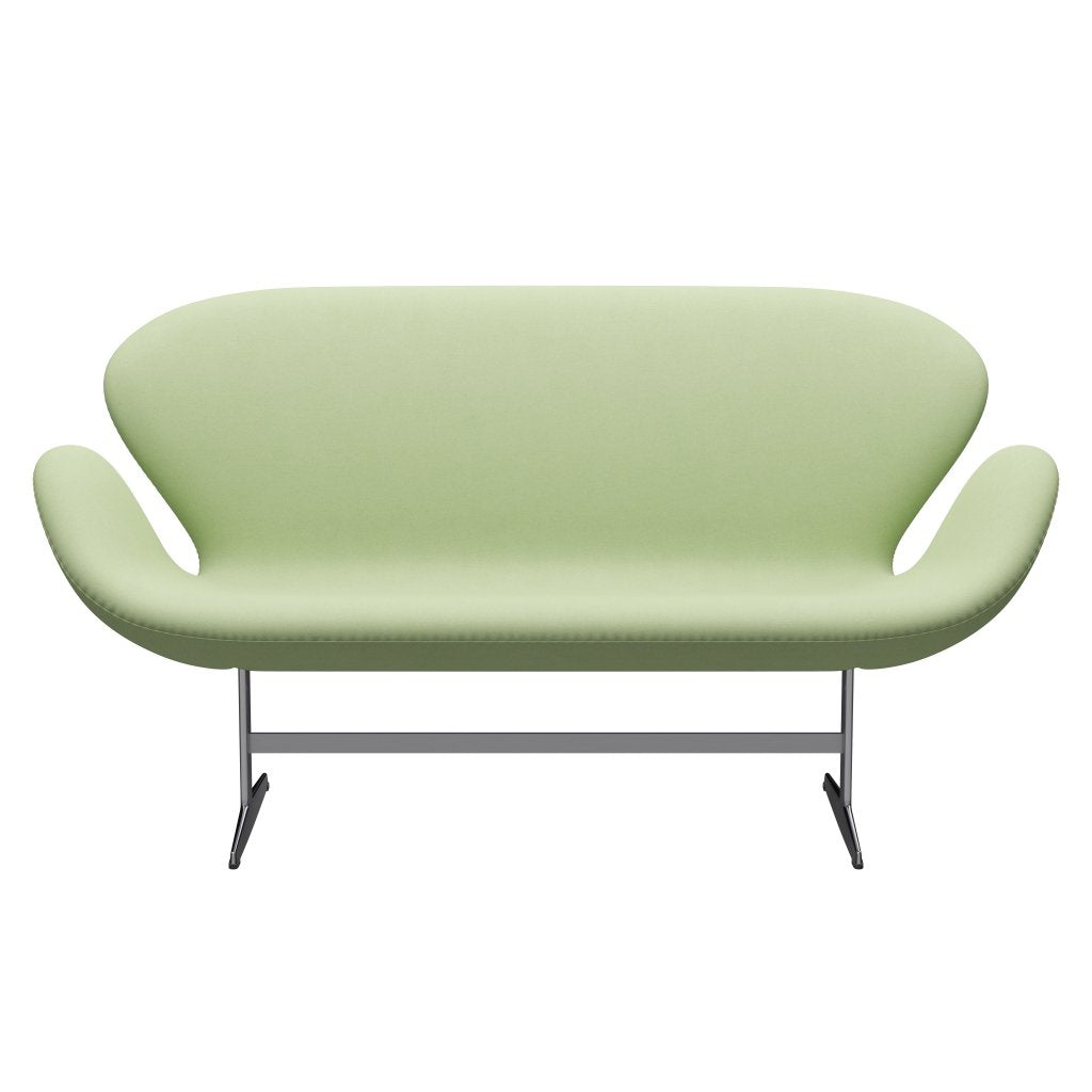 Fritz Hansen Swan Sofa 2 Seater, satén kartáčovaný hliník/divina světle žlutá