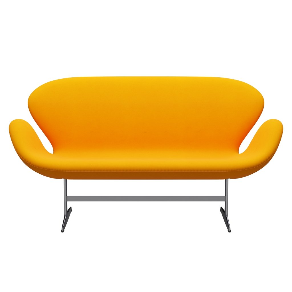 Fritz Hansen Swan Sofa 2 Seater, satén kartáčovaný hliník/Divina Orange (426)