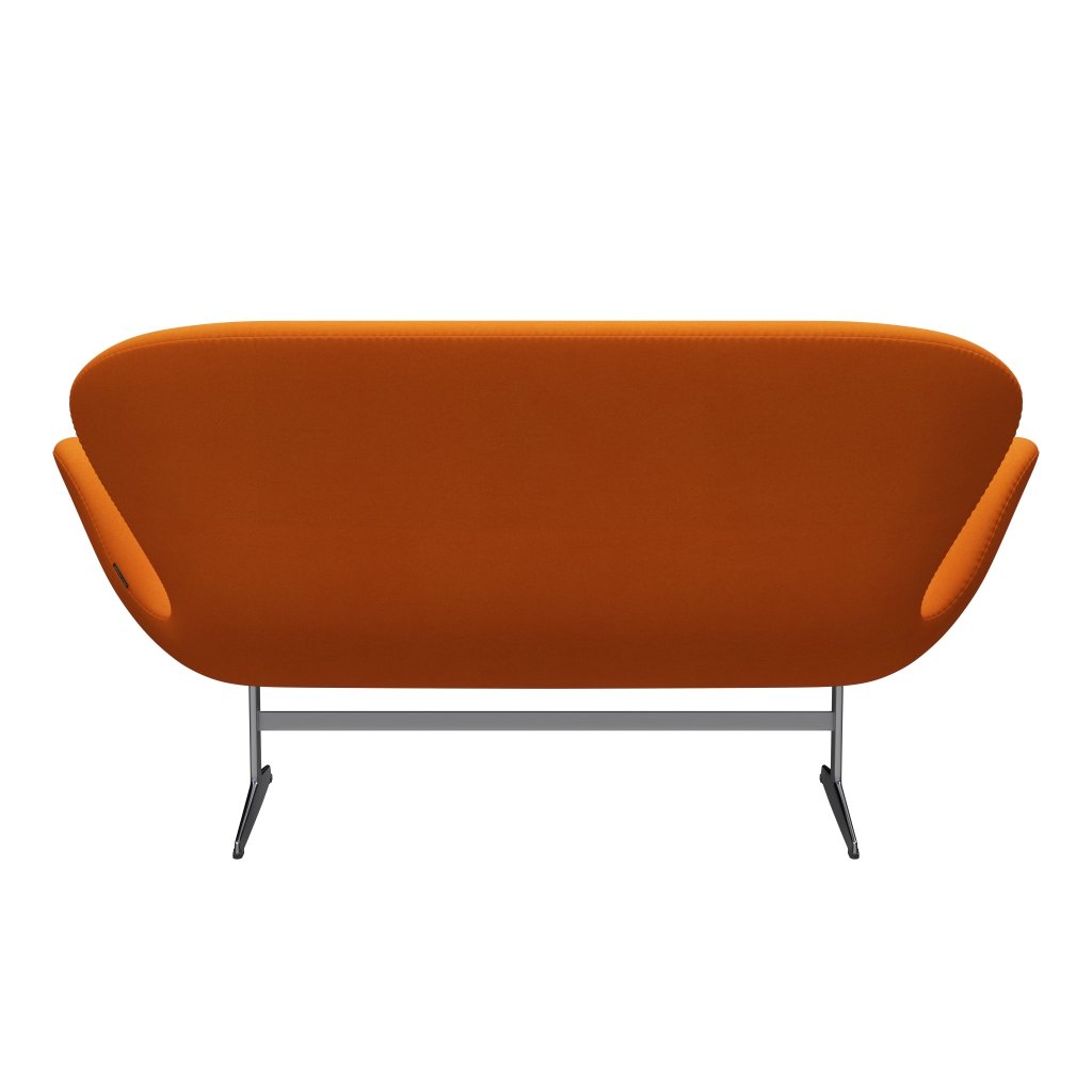 Fritz Hansen Swan Sofa 2 Seater, saténový kartáčovaný hliník/Divina Orange (444)