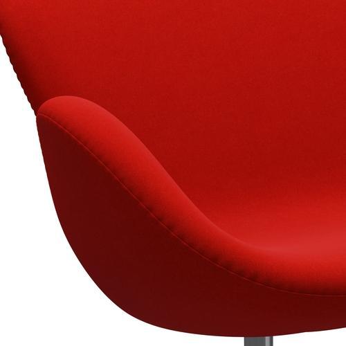 Fritz Hansen Swan Sofa 2 Seater, saténový kartáčovaný hliník/Divina Red (562)