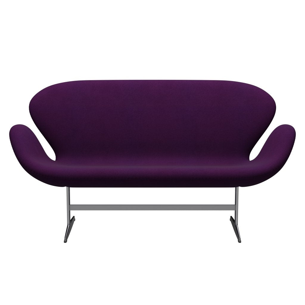 Fritz Hansen Swan Sofa 2 Seater, satén kartáčovaný hliník/Divina Violet (696)