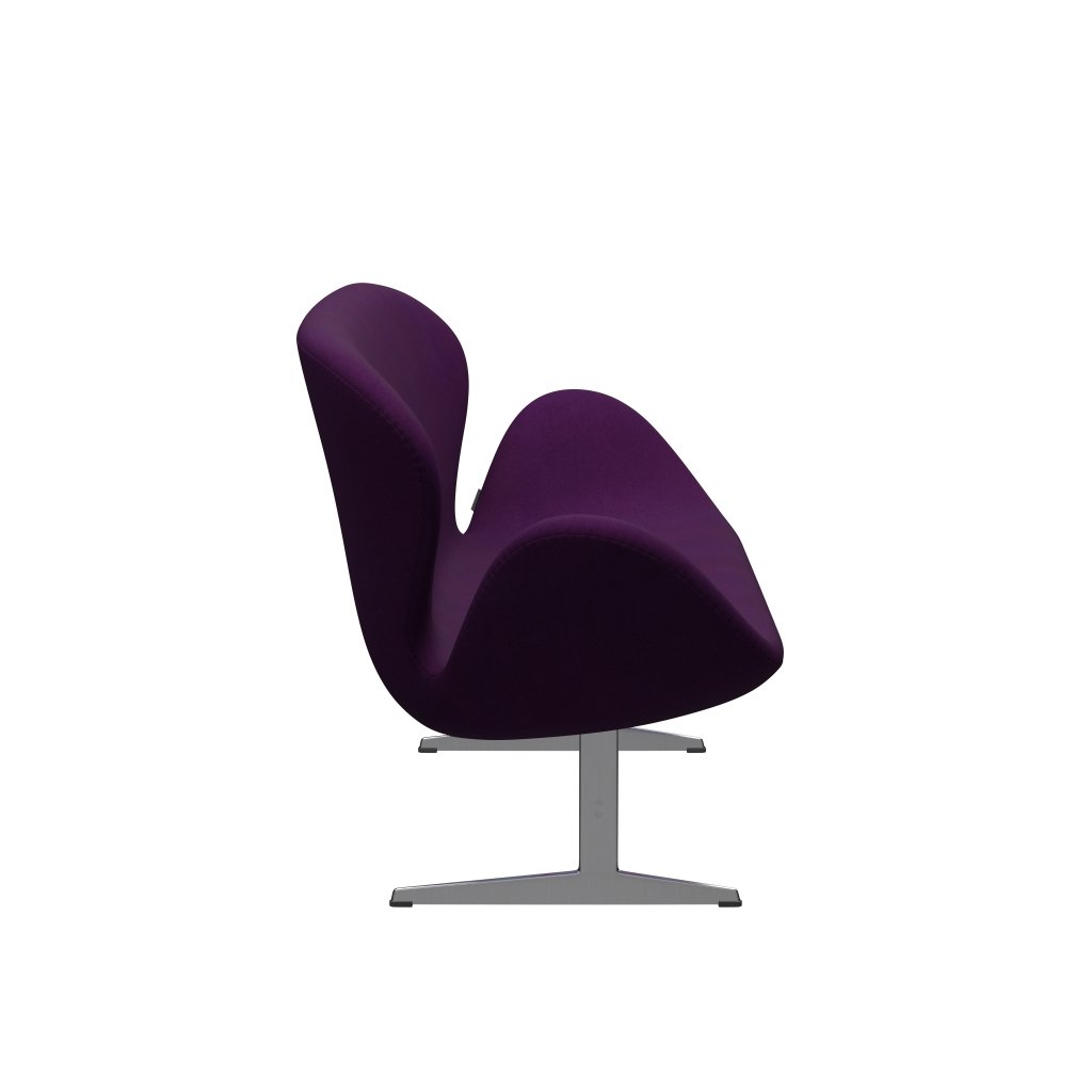 Fritz Hansen Swan Sofa 2 Seater, satén kartáčovaný hliník/Divina Violet (696)