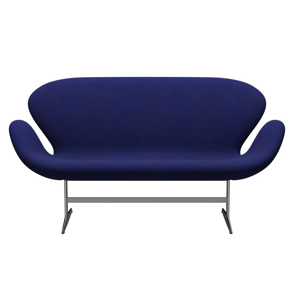 Fritz Hansen Swan Sofa 2 Seater, satén kartáčovaný hliník/Divina Violet Dark (684)