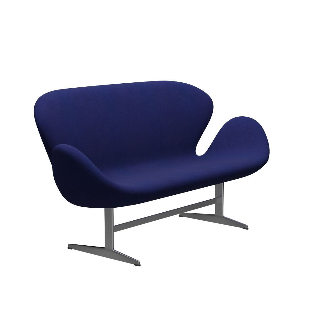 Fritz Hansen Swan Sofa 2 Seater, satén kartáčovaný hliník/Divina Violet Dark (684)