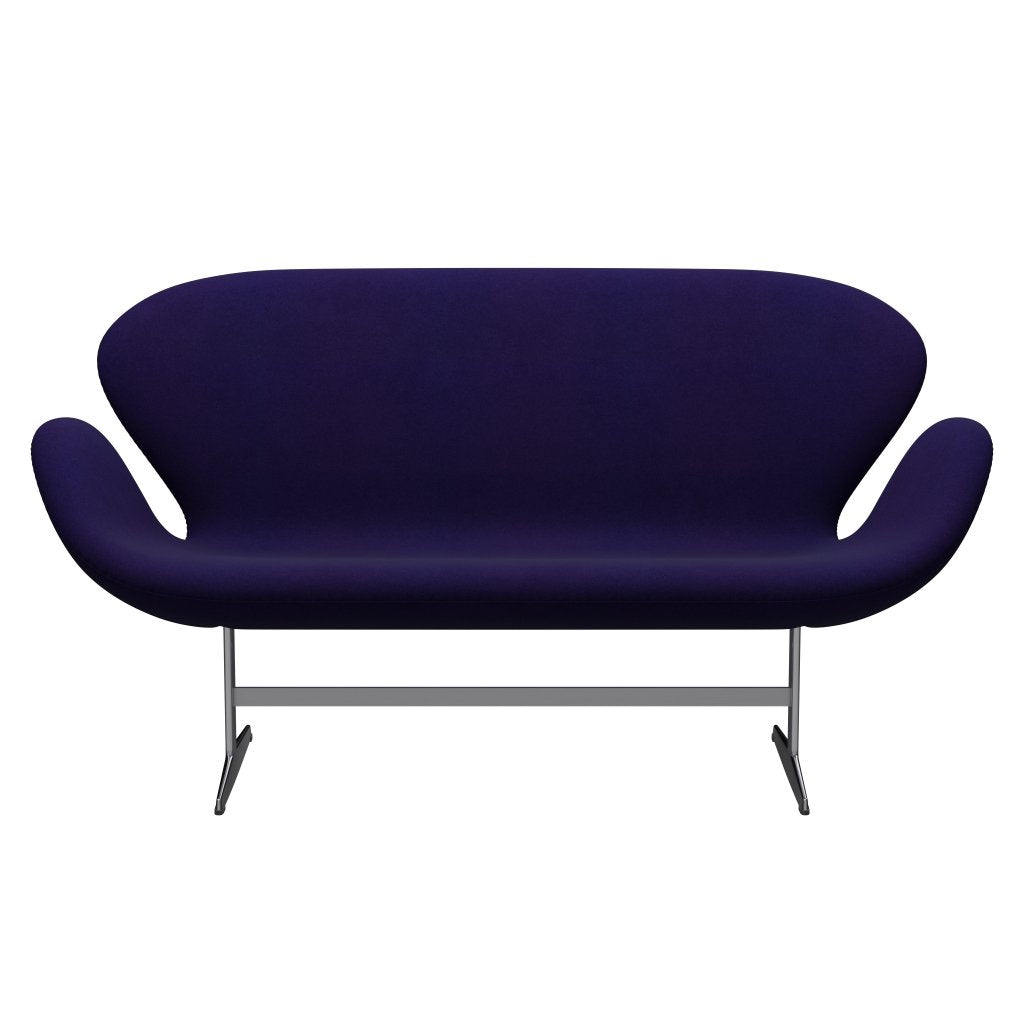 Fritz Hansen Swan Sofa 2 Seater, satén kartáčovaný hliník/Divina Violet Dark (692)