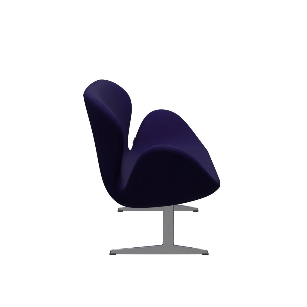 Fritz Hansen Swan Sofa 2 Seater, satén kartáčovaný hliník/Divina Violet Dark (692)