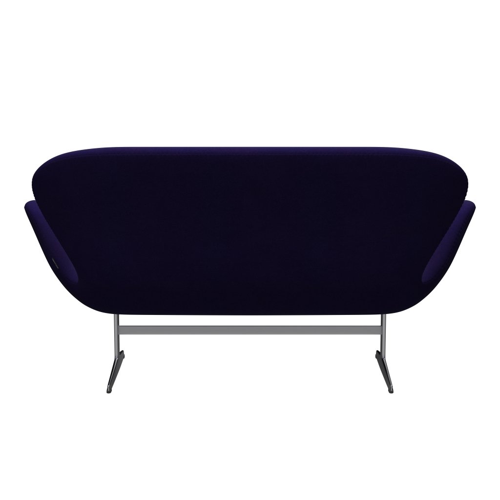 Fritz Hansen Swan Sofa 2 Seater, satén kartáčovaný hliník/Divina Violet Dark (692)