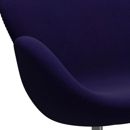 Fritz Hansen Swan Sofa 2 Seater, satén kartáčovaný hliník/Divina Violet Dark (692)