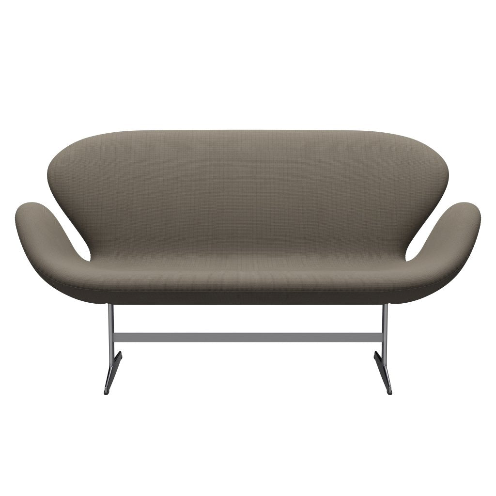 Fritz Hansen Swan Sofa 2 Seater, saténová kartáčovaná hliník/sláva Beige (61003)