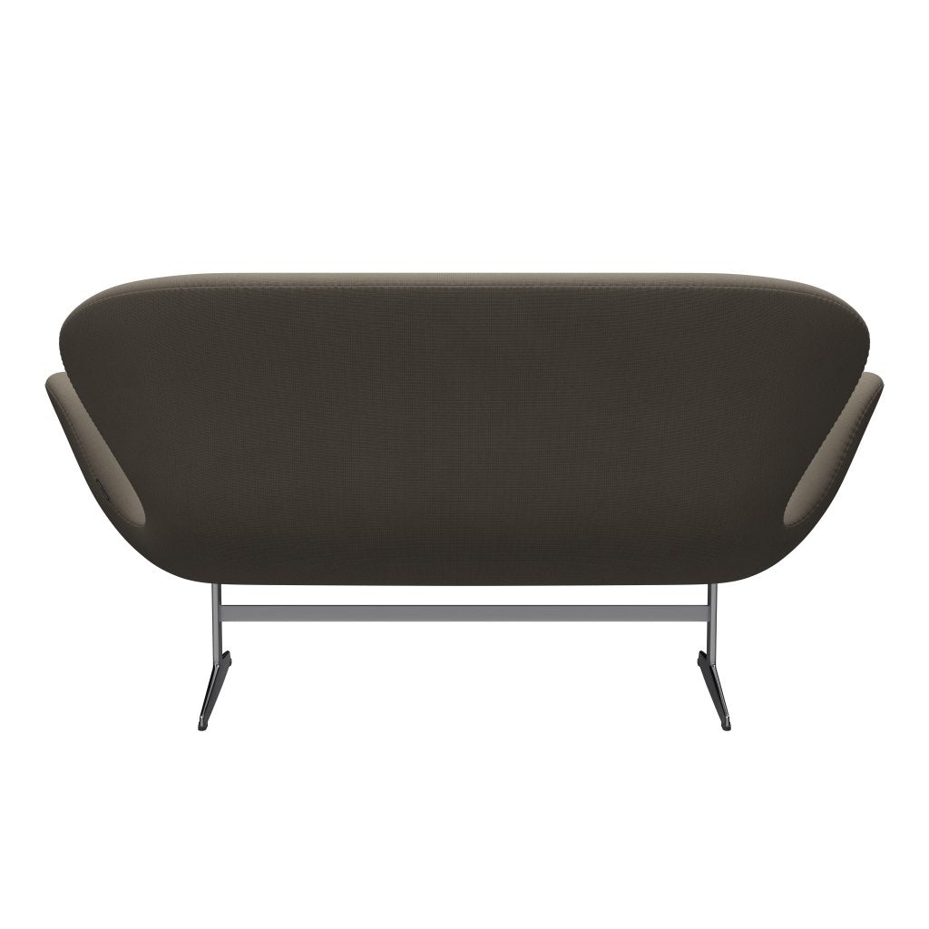 Fritz Hansen Swan Sofa 2 Seater, Satin Brushed Aluminium/Fame Beige (61003)