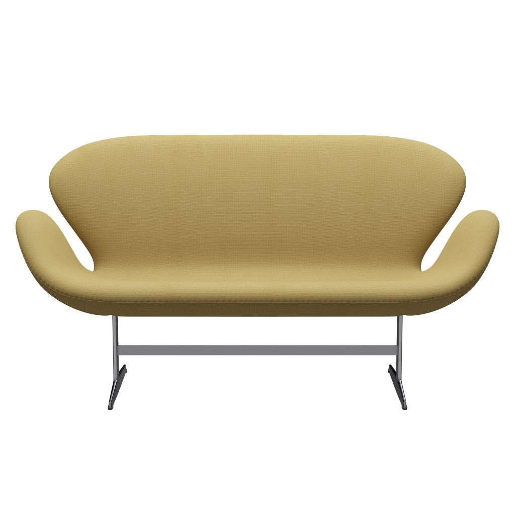 Fritz Hansen Swan Sofa 2 Seater, satén kartáčovaný hliník/sláva Beige (62068)