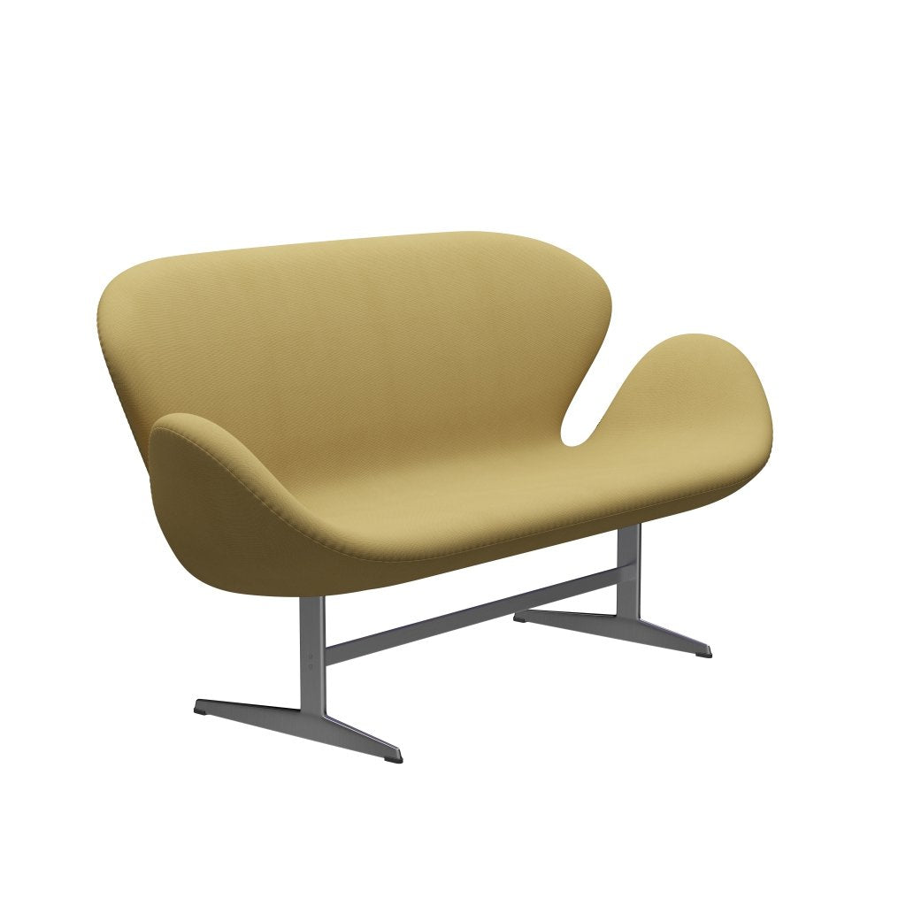 Fritz Hansen Swan Sofa 2 Seater, satén kartáčovaný hliník/sláva Beige (62068)