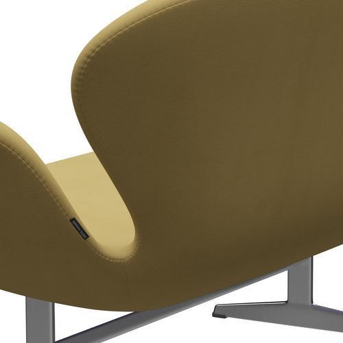 Fritz Hansen Swan Sofa 2 Seater, satén kartáčovaný hliník/sláva Beige (62068)