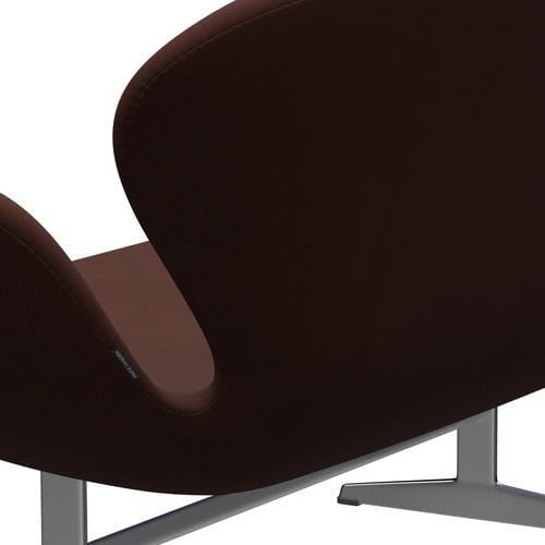 Fritz Hansen Swan Sofa 2 Seater, saténová kartáčovaná hliník/sláva Brown (61047)