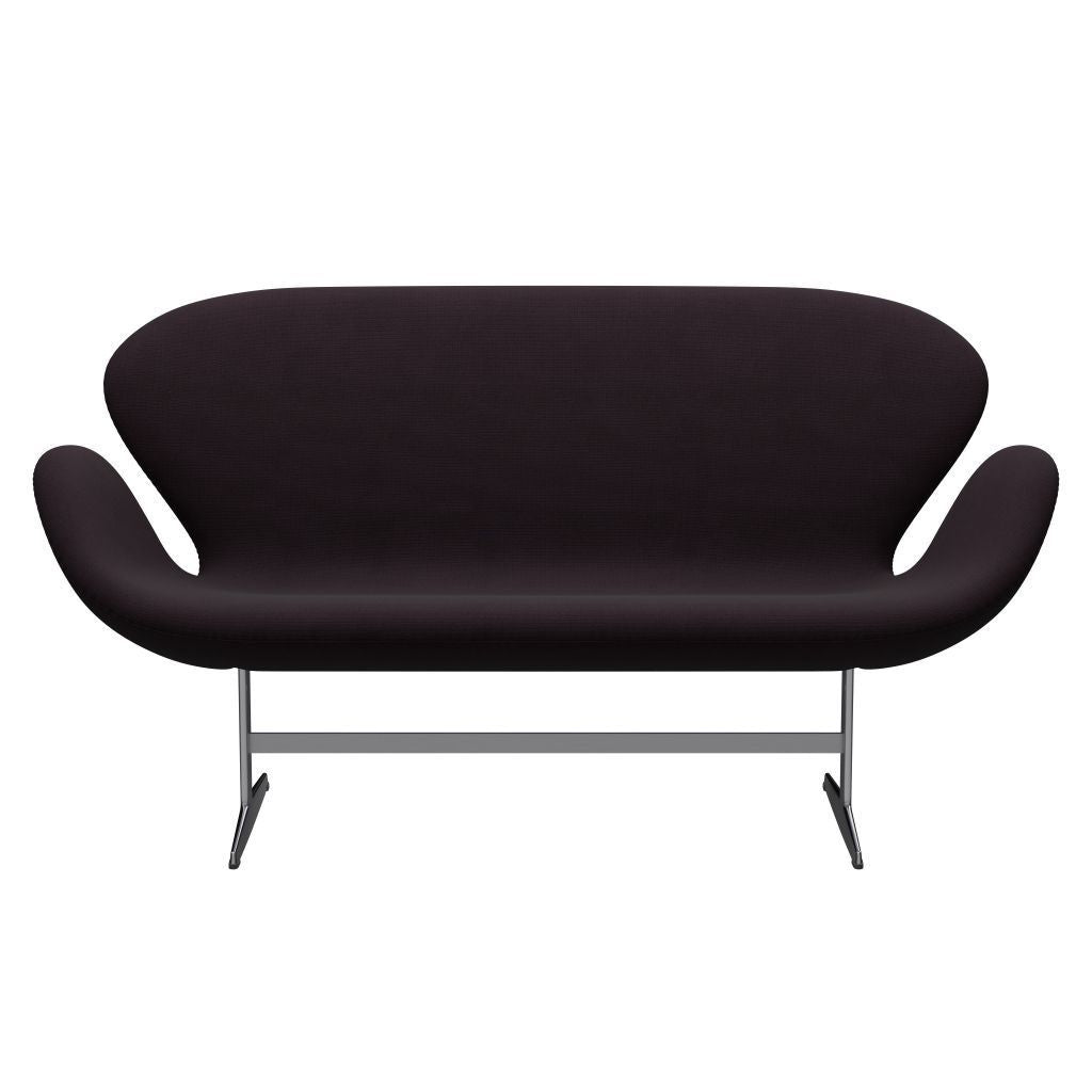 Fritz Hansen Swan Sofa 2 Seater, satén kartáčovaný hliník/sláva Brown (61108)