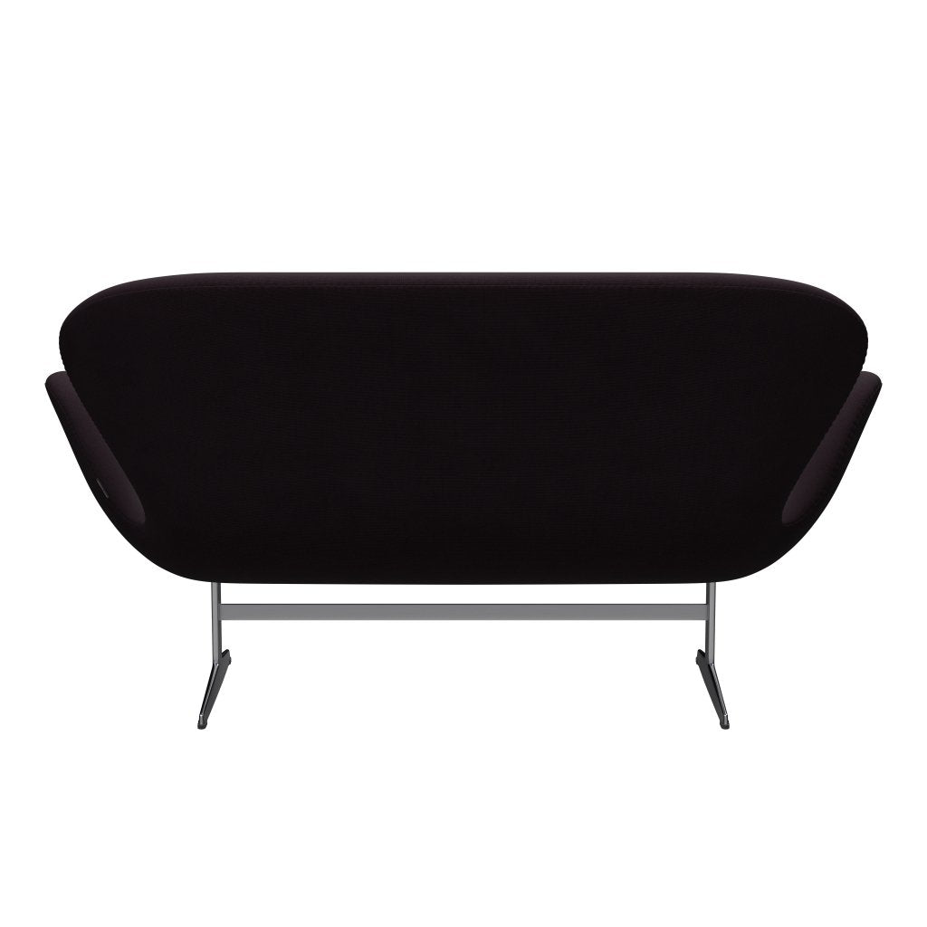 Fritz Hansen Swan Sofa 2 Seater, Satin Brushed Aluminium/Fame Brown (61108)