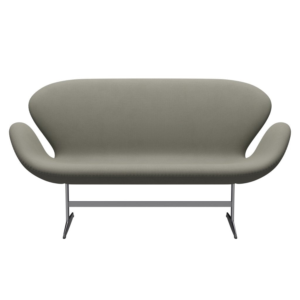 Fritz Hansen Swan Sofa 2 Seater, Satin Brushed Aluminium/Fame Grey (61136)