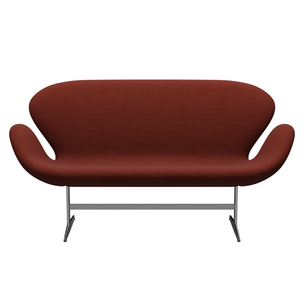 Fritz Hansen Swan Sofa 2 Seater, satén kartáčovaný hliník/sláva světle hnědá (63076)