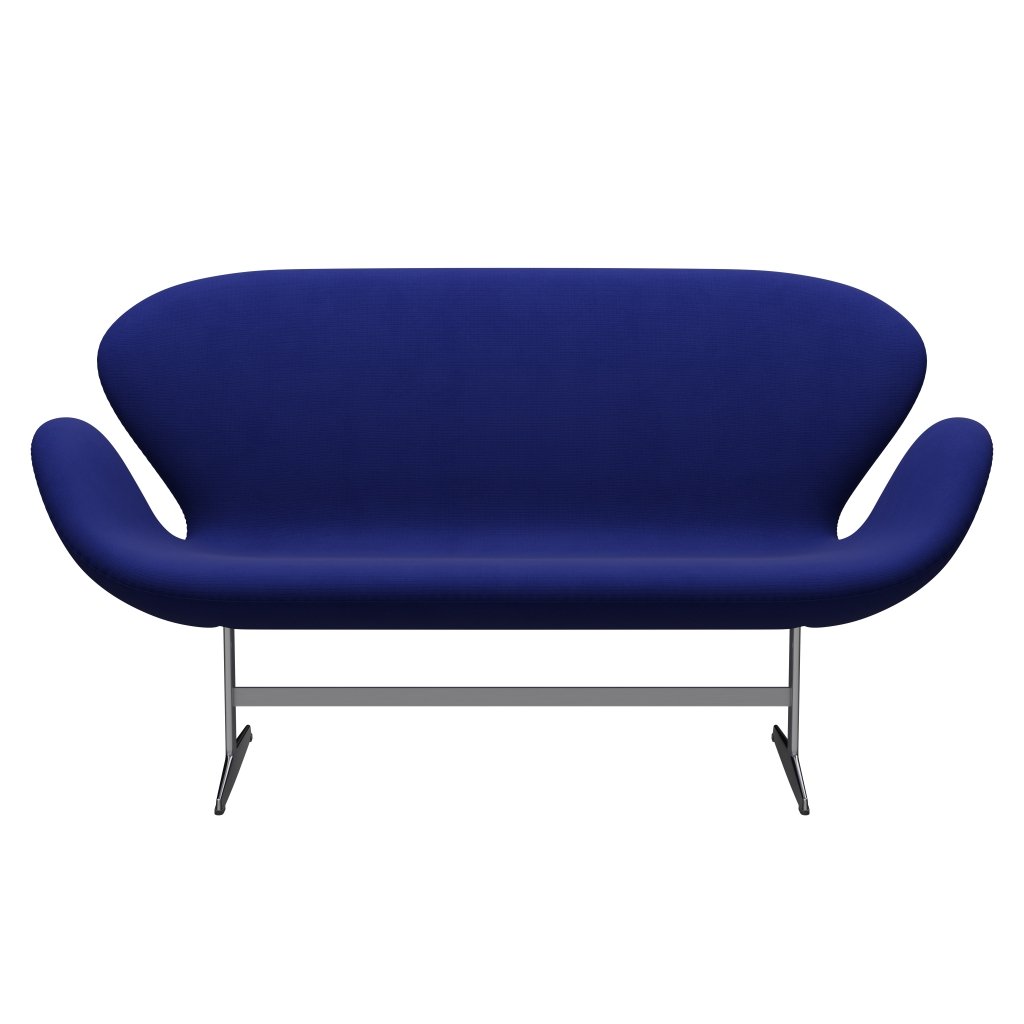 Fritz Hansen Swan Sofa 2 Seater, saténové kartáčované hliníkové/slávy Navy (66032)