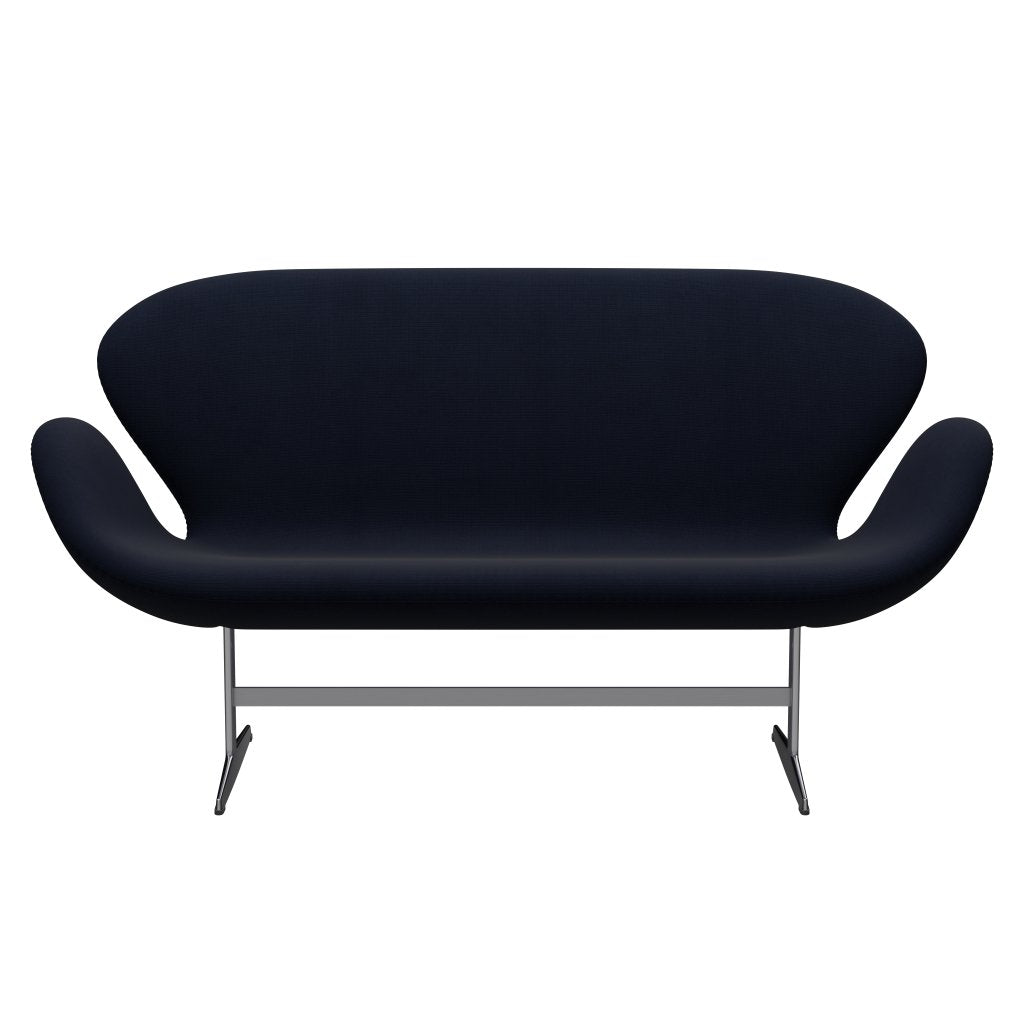 Fritz Hansen Swan Sofa 2 Seater, saténové kartáčované hliníkové/slávy Navy (66061)