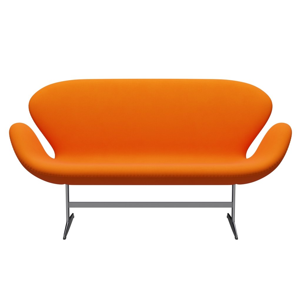 Fritz Hansen Swan Sofa 2 Seater, satén kartáčovaný hliník/sláva oranžová (63077)