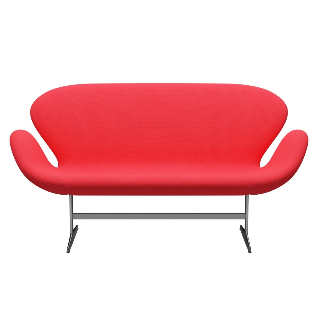 Fritz Hansen Swan Sofa 2 Seater, saténová kartáčovaná hliník/sláva růžová