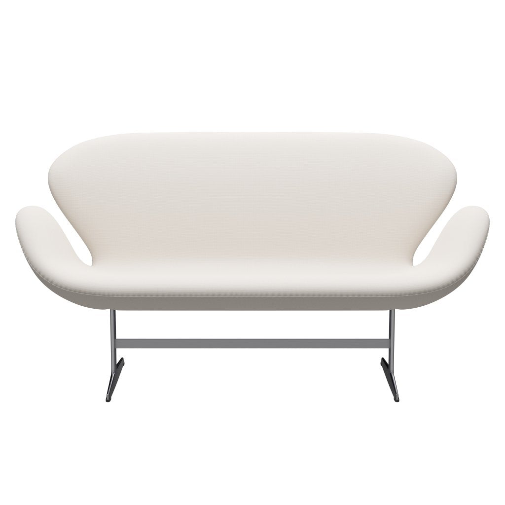 Fritz Hansen Swan Sofa 2 Seater, saténová kartáčovaná hliník/sláva bílá