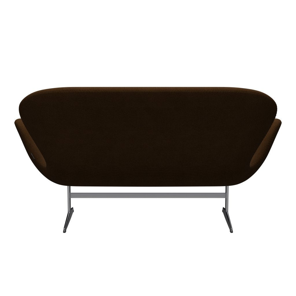 [product_category]-Fritz Hansen Swan Sofa 2 Seater, Satin Brushed Aluminium/Hallingdal Brown-Fritz Hansen-3321-HAL350-SPAL-FRI-4