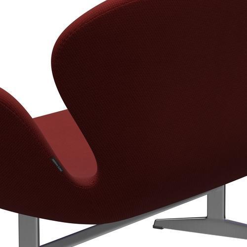 [product_category]-Fritz Hansen Swan Sofa 2 Seater, Satin Brushed Aluminum/Diablo Wine Red-Fritz Hansen-3321-DIA302-SPAL-FRI-5