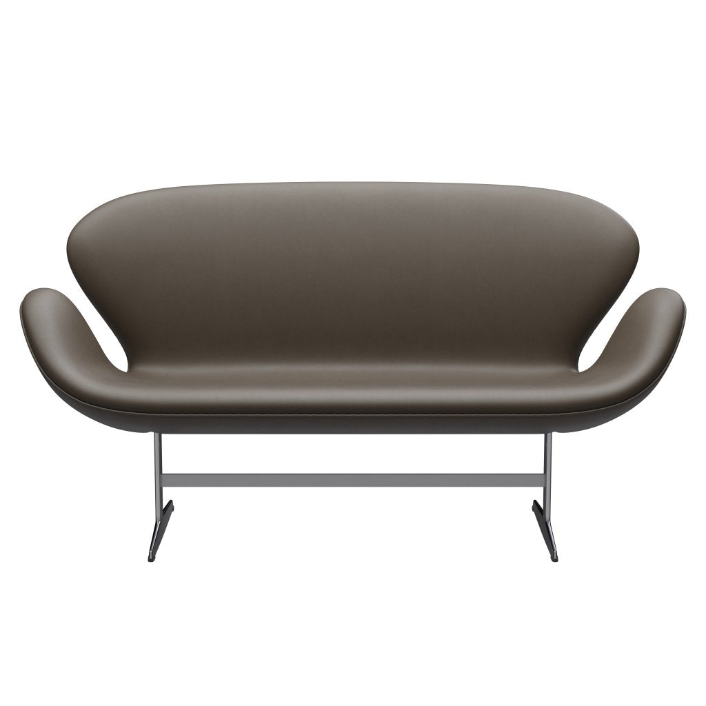 Fritz Hansen Swan Sofa 2 Seater, saténový kartáčovaný hliník/esenciální kámen